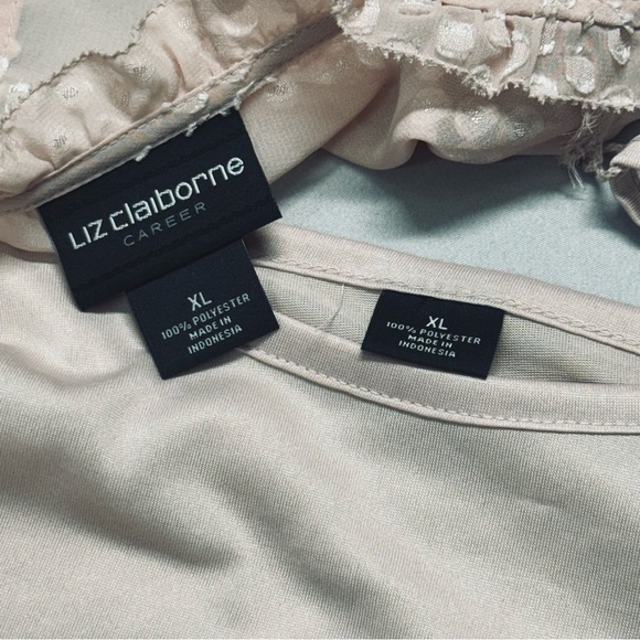 NWOT Light Pink Liz Claiborne 2-Piece Tank Top & Blouse Set, Women's Size XL - Picture 4 of 6